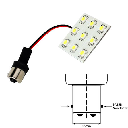 LUNASEA LIGHTING White Led Light Ba15D 12V Ac Or 10-30V Dc LLB-269W-21-00